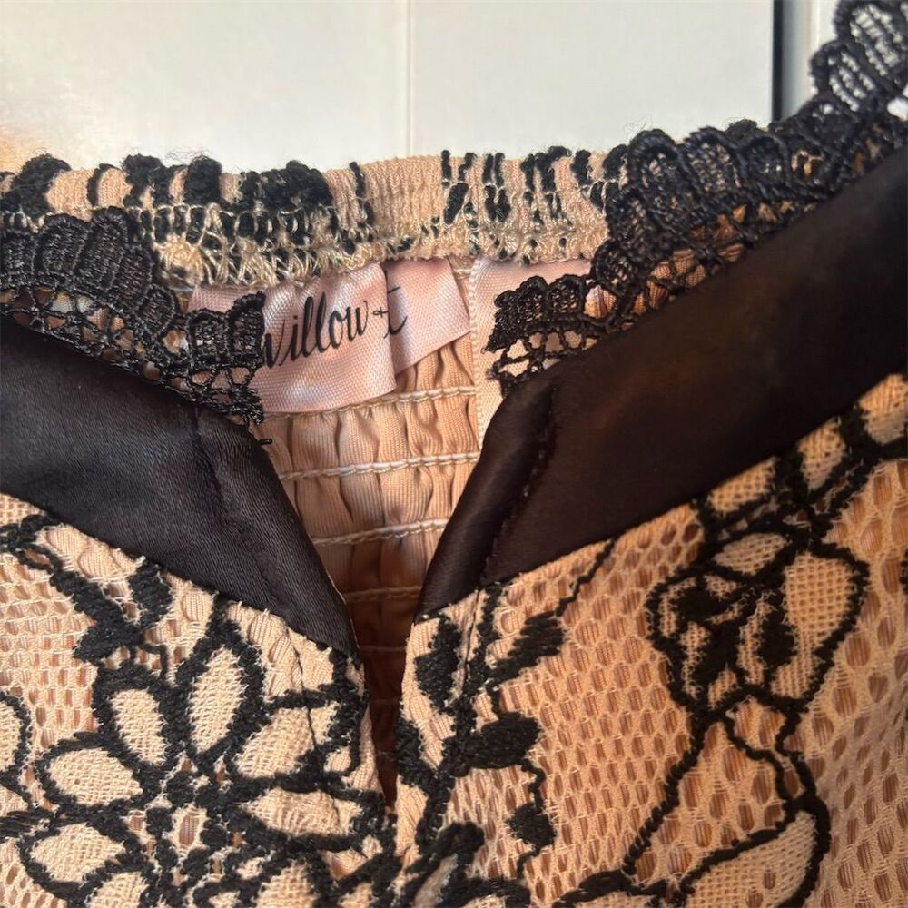 Willow + Root XS Floral Lace Sheer Long Sleeve Crop Top Multicolor - Picture 5 of 14